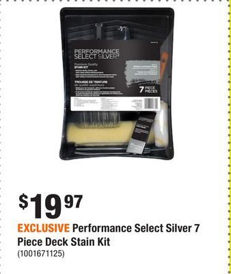 Home Depot Exclusive performance select silver 7 piece deck stain kit offer