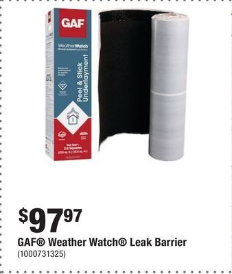 Gaf® weather watch® leak barrier offer at Home Depot