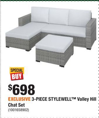 Home Depot Exclusive 3-piece stylewell™ valley hill chat set offer