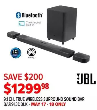 2001 Audio Video Jbl 9.1 ch. true wireless surround sound bar offer