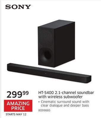 The Source Sony ht-s400 2.1-channel soundbar with wireless subwoofer offer