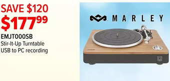 2001 Audio Video Marley stir-it up turntable usb to pc recording offer