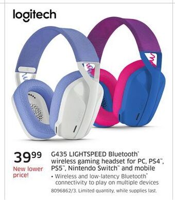 The Source Logitech g435 lightspeed bluetooth® wireless gaming headset for pc, ps4, ps5, nintendo switch and mobile offer
