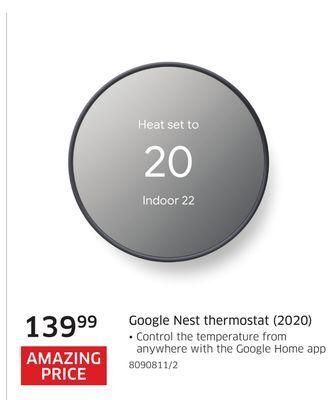 The Source Google nest thermostat (2020) offer