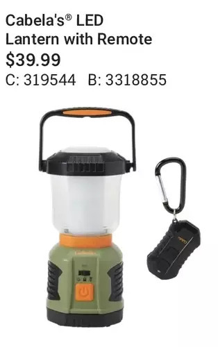 Cabela's Cabela's led lantern with remote offer