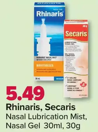 PharmaChoice Rhinaris, secaris nasal lubrication mist, nasal gel offer