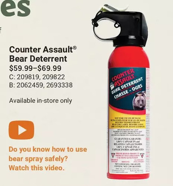 Cabela's Counter assault bear deterrent offer