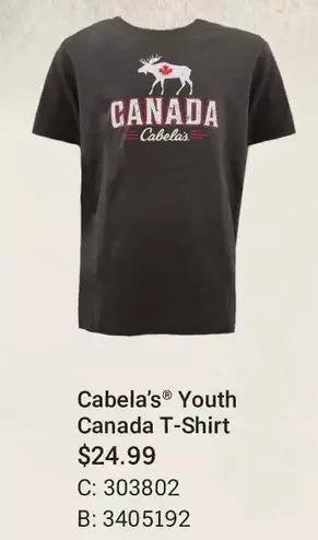 Cabela's Cabela's youth canada t-shirt offer