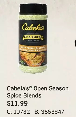 Cabela's Cabela's open season spice blends offer