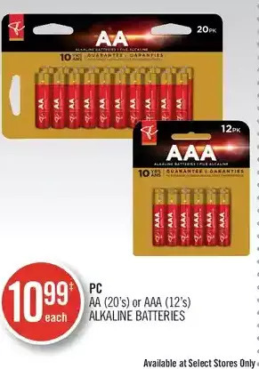 Shoppers Drug Mart Pc aa or aaa alkaline batteries offer