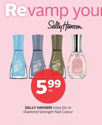 Rexall Sally hansen insta-dri or diamond strength nail colour offer