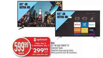 Shoppers Drug Mart Rca 65 4k uhd smart tv offer