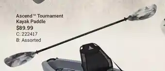 Cabela's Ascend tournament kayak paddle offer