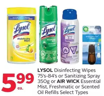Rexall Lysol disinfecting wipes or sanitizing spray or air wick essential mist, freshmatic or scented oil refills offer