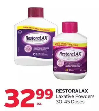 Rexall Restoralax laxative powders offer