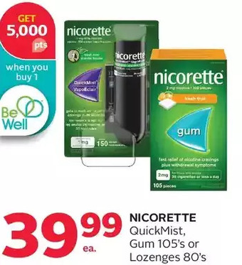 Rexall Nicorette quickmist, gum or lozenges offer
