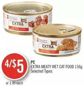 Shoppers Drug Mart Pc extra meaty wet cat food offer