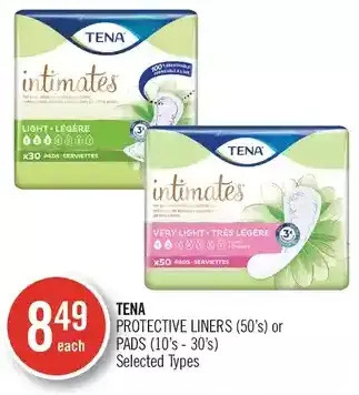 Shoppers Drug Mart Tena protective liners or pads offer