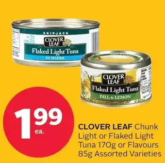 Rexall Clover leaf chunk light or flaked light tuna or flavours offer