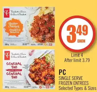 Shoppers Drug Mart Pc single serve frozen entrees offer