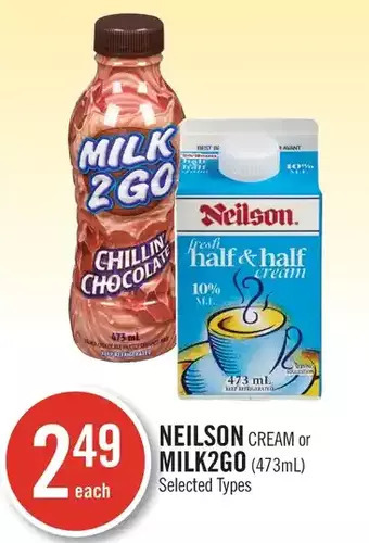 Shoppers Drug Mart Neilson cream or milk2go offer