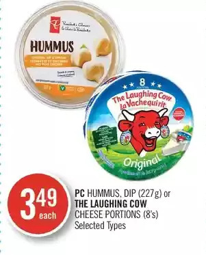 Shoppers Drug Mart Pc hummus, dip or the laughing cow cheese portions offer