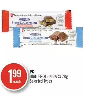 Shoppers Drug Mart Pc high protein bars offer
