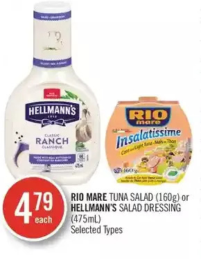 Shoppers Drug Mart Rio mare tuna salad or hellmann's salad dressing offer