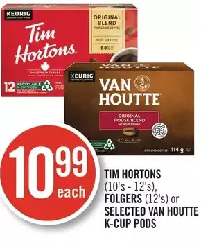Shoppers Drug Mart Tim hortons, folgers or van houtte k-cup pods offer