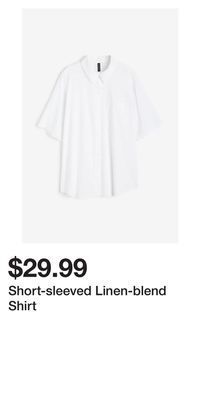 H&M Short-sleeved linen-blend shirt offer