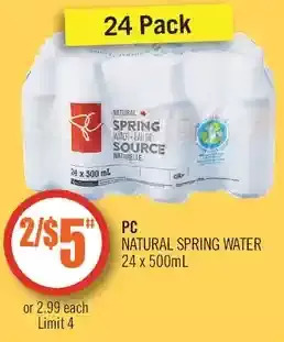 Shoppers Drug Mart Pc natural spring water offer