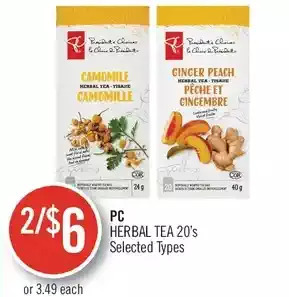 Shoppers Drug Mart Pc herbal tea offer
