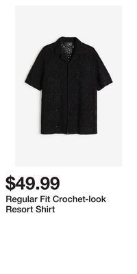 H&M Regular fit crochet-look resort shirt offer