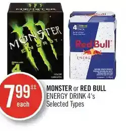 Shoppers Drug Mart Monster or red bull energy drink offer