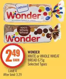 Shoppers Drug Mart Wonder white or whole wheat bread offer
