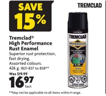 Home Hardware Tremclad® high performance rust enamel offer