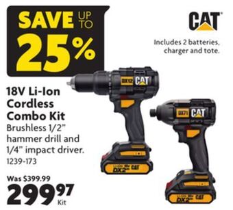 Home Hardware 18v li-ion cordless combo kit offer