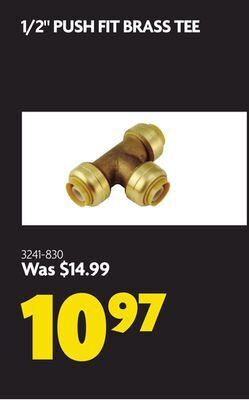 Home Hardware 1/2 push fit brass tee offer