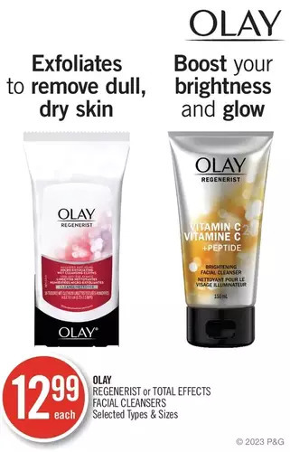 Shoppers Drug Mart Olay regenerist or total effects facial cleansers offer