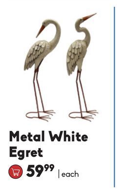 Metal white egret
