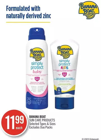 Shoppers Drug Mart Banana boat sun care products offer