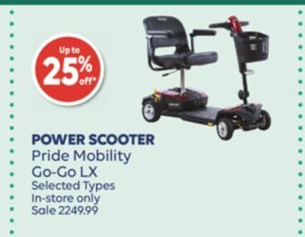 Wellwise by Shoppers Pride mobility go-go lx power scooter offer