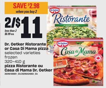 Independent City Market Dr. oetker ristorante or casa di mama pizza, 320-410 g offer