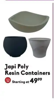 Sheridan Nurseries Japi poly resin containers offer