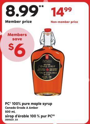 Independent City Market Pc® 100% pure maple syrup, 500 ml offer