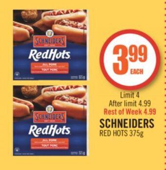 Shoppers Drug Mart Schneiders red hots offer