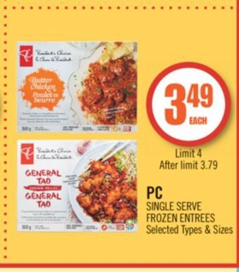 Shoppers Drug Mart Pc single serve frozen entrees offer