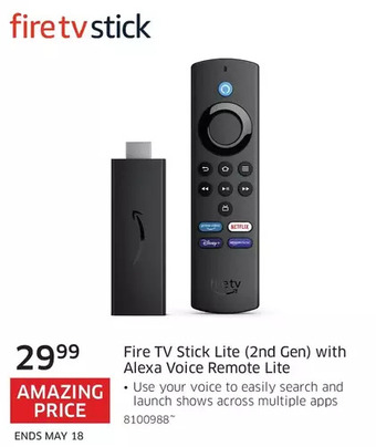 The Source Fire tv stick lite (2nd gen) with alexa voice remote lite offer