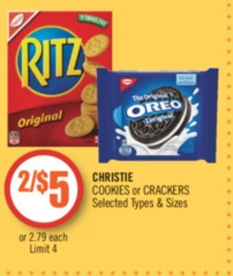 Shoppers Drug Mart Christie cookies or crackers offer