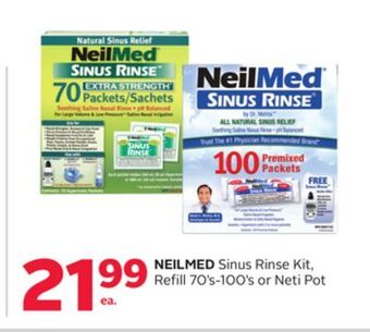 Rexall Neilmed sinus rinse kit, refill 70' s-100' s or neti pot offer